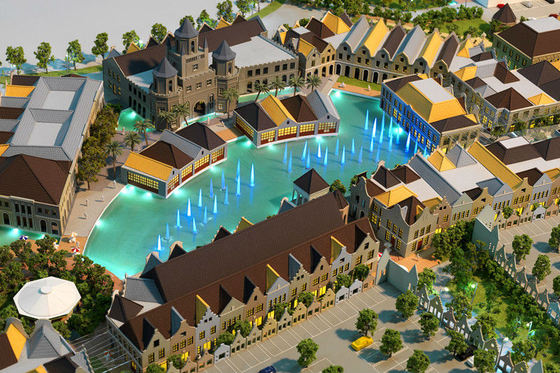 China Architektonischer vorbildlicher Miniaturhersteller, recht Wohnpark-Gebäude-Wiedergabe fournisseur