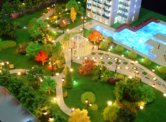 China Miniaturbeleuchtungs-Modellbau-Landschaft für Real Estate, das vorbildlichen Plan errichtet fournisseur