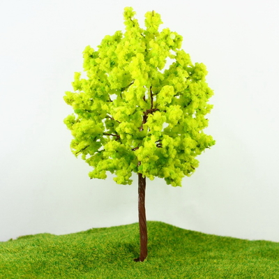 China Miniatur Modell Bäume gelb Green Avenue Einpflanzen Draht Baum 16 cm fournisseur