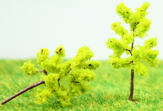 China Eisenbahn Landschaft Miniatur Modell Bäume gelb Green Avenue Einpflanzen Draht Baum 3,5 cm fournisseur