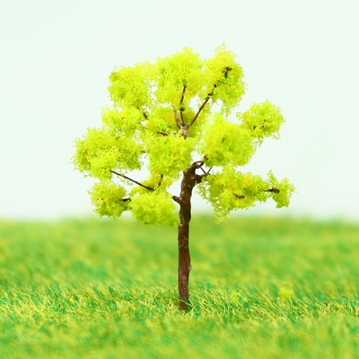 China Kunststoff Miniatur Modell Bäume gelb Green Avenue Einpflanzen Draht Baum 3,5 cm fournisseur