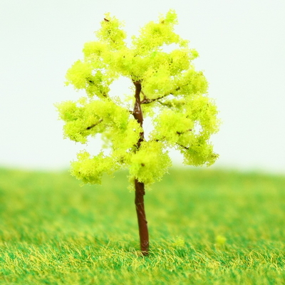 China Eisenbahnbau Miniatur Modell Bäume gelb Green Avenue Draht Baum 4 cm fournisseur