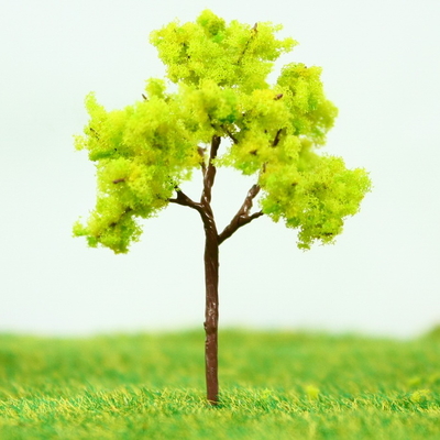 China Miniatur Modell Bäume gelb Green Avenue Einpflanzen Draht Palm Tree 4,5 cm fournisseur
