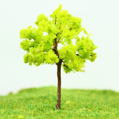 China Miniatur Bäume gelb Green Avenue Draht Modellbaum 6 cm für Zug Layout fournisseur