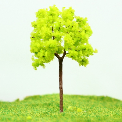 China OEM Miniatur Modell Bäume gelb Green Street Draht Baum 7 cm fournisseur