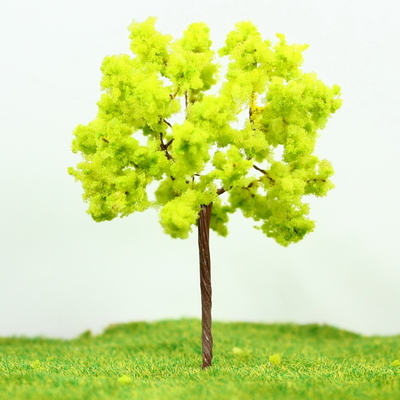 China Architektonische Miniature Scale Modell Bäume gelb Green Avenue Draht Baum 9 cm fournisseur