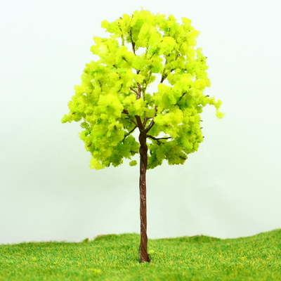 China Architektonische Miniatur Modell Bäume gelb grün Metalldraht Baum 11 cm fournisseur