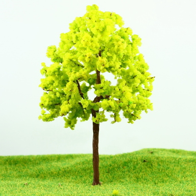 China OEM HO Zug Layout Miniatur Modell Bäume gelb Green Avenue Draht Baum 14 cm fournisseur
