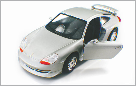 China 1/24 goss Legierungs-silbrige weiße kundenspezifische Modellbau-Autos Porsche GT3 als nach Hause Decoratio druck fournisseur