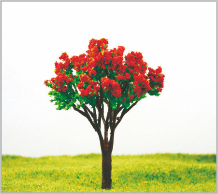 China 12cm handgemachte rote Architekturplastikvorbildliche Miniaturbäume fournisseur