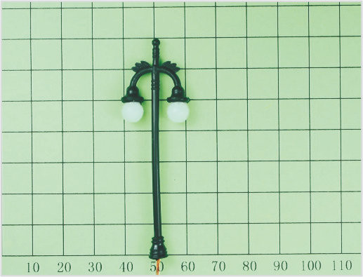 China T8 OEM zweiköpfigen leuchtende Street Modell Laternenpfahl 7 cm für Zug Layout fournisseur