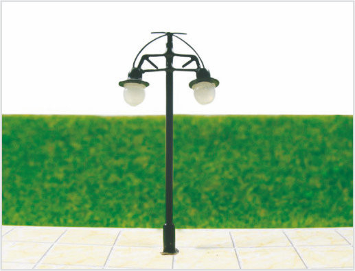 China T45 6V zweiköpfigen Street Kunststoff Maßstab Modell Laternenpfahl für Zug Layout 6 cm fournisseur