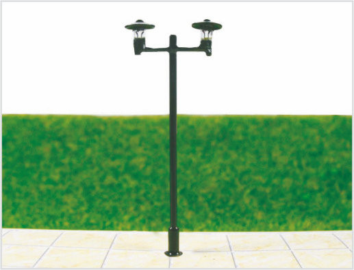 China H362 6V zweiköpfigen Street Kunststoff Maßstab Modell Laternenpfahl für Zug Layout 6,5 cm fournisseur