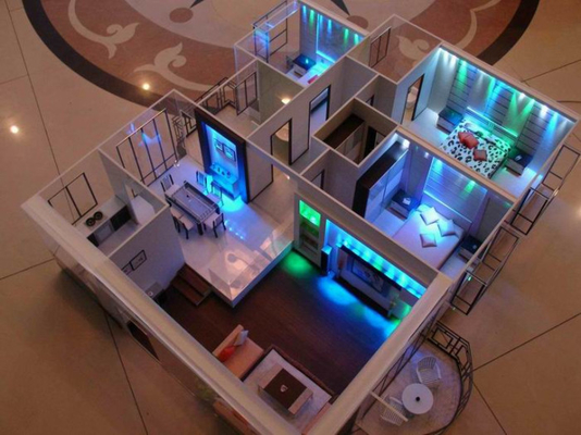 3D, das architektonischen vorbildlichen Miniaturhersteller, Real Estate-Modellbauten beleuchtet fournisseur