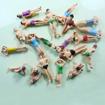 HO Skala-unterscheiden sich 1:75 gemalte Architekturmodellbau-Leute-Strand-Schwimmen-Zahlen Haltung fournisseur