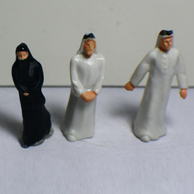 Gemalte Architekturmodellbau-Leute-Zahlen, Araber der Zug-Passagier-Skala-OO 2.8cm fournisseur