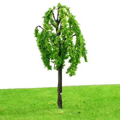 Plastikweiden-vorbildliche Miniaturbäume des zement-7.5cm grünen für Zug-Eisenbahn/Garten-Park-Seelandschaft fournisseur