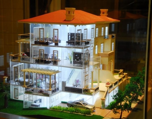 Nette Acrylmodellbau-Landschaft für das Beleuchten des Landhaus-Gebäude-Plans fournisseur
