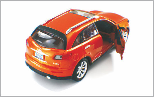 1/24 druckgegossene Legierungs-orangerote kundenspezifische Modellbau-Autos Infiniti als nach Hause Decoratio fournisseur