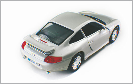 1/24 goss Legierungs-silbrige weiße kundenspezifische Modellbau-Autos Porsche GT3 als nach Hause Decoratio druck fournisseur